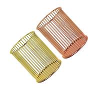 VICASKY Set di 2 contenitori per penne, rotondi, per pennelli da trucco, colore oro e oro rosa, elegante organizer per pennelli e utensili da scrivere. Soluzione versatile