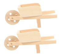 VICASKY Set di 2 mini carrelli accessori per mini carri, set di costruzione per bambole, miniature, ruota, mago, fangoso, in miniatura, carriola in legno