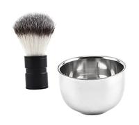 VICASKY Set di 2 pezzi da barba per uomini, con pennello da barba e portasapone, per morbido e confortevole, design retrò ed elegante, perfetto compagno