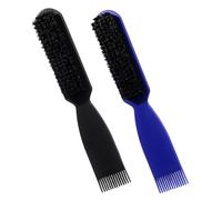 VICASKY Set di 2 spazzole per barba, per uomini, pettine da barba per uomini neri e uomini, spazzola per barba in bambù, accessorio per barba in plastica