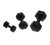 VICASKY Set di 3 mini manubri per casa delle bambole attrezzature da allenamento in miniatura accessori sportivi per casa delle bambole decorazione palestra in lega nera