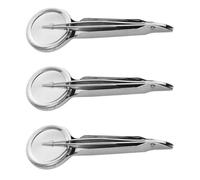 VICASKY Set di 3 pinzette argentate per schegge con lente | Strumento di precisione per la rimozione di schegge da peli del viso, spine, vetro e oggetti artigianali, con design