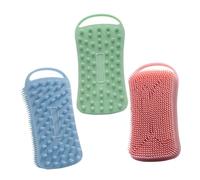 VICASKY Set di 3 spazzole da bagno in silicone morbido per doccia a due lati, per le donne, per la pulizia delicata del corpo, per uomini e ragazze, uso domestico
