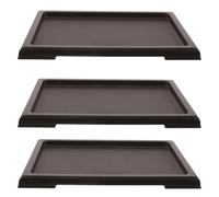 VICASKY Set di 3 vassoi di umidità in plastica per Bonsai - Vassoio | Sottovaso rettangolare resistente per bonsai, ideale per piante grasse e cactus.