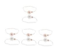 VICASKY Set di 4 Lussuosi fasce per capelli per neonati e bambini con motivo floreale per capelli per ragazze 2 pezzi X 4