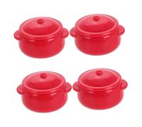 VICASKY Set di 4 pentole in miniatura per la cucina delle bambole pentole in plastica in scala 112 accessori per la casa delle bambole in miniatura per il gioco di ruolo