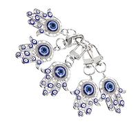 VICASKY Set di 5 portachiavi con ciondolo a mano con cattivo sguardo nazar turco portafortuna design affascinante portachiavi per borse e zaini