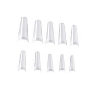 VICASKY Set di 500 punte per unghie, per nail art, trasparente, per manicure e nail art, per unghie