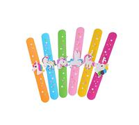 VICASKY Set di 6 braccialetti colorati con unicorno, per feste e compleanni dei bambini, colori e design casuali