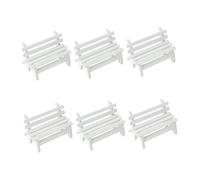 VICASKY Set di 6 mobili in miniatura, panchina in legno, modello per la casa delle bambole, decorazione per la casa delle bambole, design elegante, fatto a mano, facile da pulire realistico