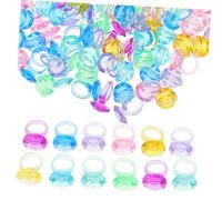 VICASKY Set di anelli da ragazza alla moda, regolabili, per principesse, giocattoli, per feste di compleanno e regalini, anelli singoli