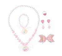 VICASKY Set di collana di perle per bambini, orecchini per ragazze