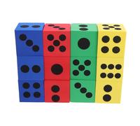 VICASKY Set di dadi giganti grandi grandi da 12 pezzi, a pois colorati, per giochi da tavolo e feste, 6 3 cm, cubi grandi, silenziosi, riutilizzabili, per intrattenimento in classe