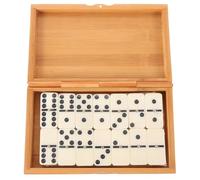 VICASKY Set di Domino e Stimola Immaginazione Creativa Custodia in Bambù e Plastica Beige Favorisce Coordinazione Mano-occhio Gioco da Tavolo per Interni