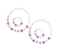 VICASKY Set di gioielli a forma di farfalla, 2 pezzi, collana e bracciale per bambini, gioielli di perle