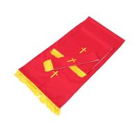 VICASKY Set di Paramenti Liturgici Reversibili con Tovaglia da Altare e Sciarpa da Pulpito Ricamata, Runner da Tavolo per Chiesa Clergy Supply Rosso e Bianco, Accessori per Decorazioni