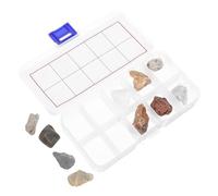 VICASKY Set Didattico Campioni di Rocce e Minerali per 10 Pezzi con Custodia Leggera Kit Geologia per Scuola e Casa Strumenti Educativi per Apprendimento Scientifico