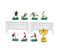 VICASKY Set Mini Trofei Calcio in Plastica per Casa delle Bambole, Decorazione Torta Centrotavola Festa Tema Calcio, Figure Giocatori Miniatura Salvaspazio per Tavolo e Riutilizzabile