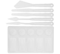 VICASKY Set Spatola e Tavolozza per Pittura in Plastica Bianca | PP Leggero, Forme Varie per Mescolare Colori, Uso in Studio e Progetti Artistici