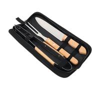 VICASKY Set Utensili per Barbecue in Nylon Resistente All'usura Forchettone, Pinze e Coltello, Comodo da Trasportare Custodia per Campeggio e Giardino