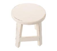 VICASKY Sgabello Porta Piante Rotondo in Legno Bianco Rustico e Multifunzionale, Supporto Robusto per Fiori per Giardino e Casa Come Tavolino Laterale