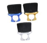 VICASKY Spazzola Da Barbiere Per Barba e Collo 3 Pezzi Set Anello Aperto in Metallo, Spazzola Per Taglio Chioma Da Collo, Pulizia Chioma e Toelettatura Uomo, Portatile Per Uso Domestico e Viaggi