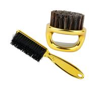 VICASKY Spazzola per Barbieri e Spolverino Collo da 2 Pezzi Setole Morbide, Impugnatura ad Anello Ergonomica, per Pulizia Chioma e Barba, Accessorio per Cura Uomo e Taglio Professionale