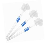 VICASKY Spazzolino per Pulizia Protesi Dentarie Doppia Testa Set 3 Pezzi, Testa Grande Multi-ciuffo e Piccola Angolata, Plastica e Nylon per Rimuovere Residui e Mantenere Finitura