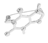 VICASKY Spilla a Forma di Molecola, Distintivo Chimico in Lega di Zinco Argento, Spilla di Sicurezza per Decorazione Abiti, Studenti di Scienze e Ricercatori Scientifici