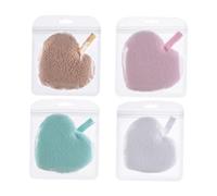 VICASKY Spugna Detergente Viso a Forma Di Cuore 4 Pezzi, Spugna Struccante Morbida Per Pulizia e Rimozione Trucco Quotidiana, Adatta a Tutti i Tipi Di Pelle e Uso Quotidiano