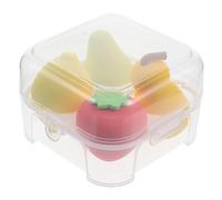 VICASKY Spugnette Trucco 4 Pezzi a Forma di Frutta, Spugna Cosmetica Idrofilica Non-latex, Morbida e Facile da Usare per Trucco Bagnato e Asciutto con Custodia per Donne