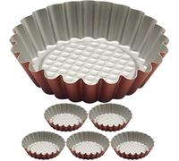 VICASKY Stampi per Crostatine Resistenti alla Ruggine e Facili da Pulire a Forma di Fiore 6 Pezzi in Acciaio al Carbonio Marrone per Dolci e Cheesecake in Ristoranti e Pasticcerie