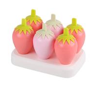 VICASKY Stampi per Gelato Fai da Te a Forma di Fragola, 6 Griglie in Pp Sicuro e Riutilizzabile, Creatore di Ghiaccioli e Famiglia, Facile da Pulire e Conservare, Utensile per Dolci