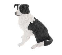 VICASKY Statua Border Collie in Resina Piccola Figura Cane Realistica per Decorazione Casa e Giardino Figurina Educativa e Ornamentale in Materiale Sicuro