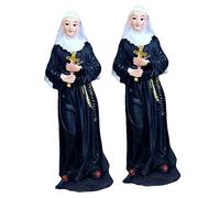 VICASKY Statuette della Madonna in Resina 2 Pezzi, Decorazioni Sacre per Casa e Ufficio, Ornamenti Artigianali Resistenti per Scrivania e Acquario