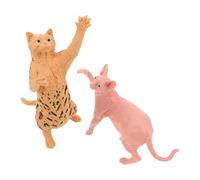 VICASKY Statuette di Gatti senza Peli e Leopardo 2 Pezzi Modelli Realistici di Animali in Plastica Sicura Decorazioni Compatte per Scrivanie e Case delle Bambole
