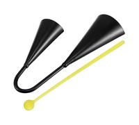 VICASKY Strumenti musicali per percussione, campanella a mano, per musica, campanella di mucca con percussioni latine, tradizionali campane agogo, in plastica nera