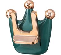 VICASKY Supporto per Asciugacapelli da Parete a Forma di Corona Organizer Bagno senza Fori Portasciugamani Rimovibile in Colore Verde Compatto per Bagno Camera da Letto e Toilette