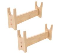 VICASKY Supporto per Mattarello in Legno Base Antiscivolo 2 Pezzi, Porta Utensili da Cucina per Riporre Rulli per Pizza, Organizer Compatto per Piano di Lavoro in Ambienti