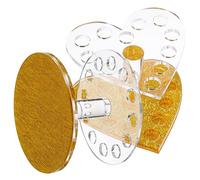VICASKY Supporto per Pennelli Nail Art in Acrilico 2 Pezzi Forma Rotonda a Cuore Organizer per Decorazione Tavolo e Facilita lo Stoccaggio per Scuola e Training Unghie