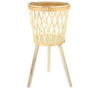 VICASKY Supporto per Piante Intrecciato in bambù, Cestino Porta Fiori da Interno e Balcone, Base per Vaso Robusta dal Design Naturale e Salvaspazio