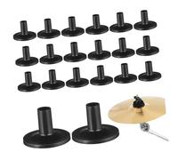 VICASKY Supporto per Piatti Batteria 20 Pezzi Manicotti Plastica Nera 3,8x1,96 Cm Accessori per Strumenti Musicali Protezione e Sostituzione Compact