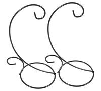 VICASKY Supporto per Vasi da Fiori Sospesi in Ferro Battuto Nero, Set 2 Pezzi Stabile per Decorazioni da Interno e Balcone, Espositore per Piante Pensili e Ornamenti Sospesi