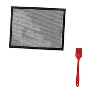 VICASKY Tappetino Antiaderente Riutilizzabile per Barbecue con Spazzola per Olio per Barbecue a Gas, e Riutilizzabile per Campeggio e Feste all'aperto