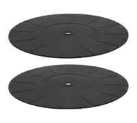 VICASKY Tappetino in Silicone Tappetino Microforato 2 Pezzi per Giradischi Nero Antiscivolo e Miglioramento del Suono per Lettore di Dischi Vinile Adatto per Uso Dj