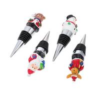 VICASKY Tappi per Bottiglie di Bevande e Vino Creativi Forma di Natale in Lega di Alluminio Anelli per Mantenere Freschi