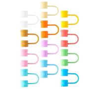 VICASKY Tappi per Cannucce in Silicone 12 Pezzi Colorati 8mm Coperture Riutilizzabili Protezione Antipolvere per Uso Domestico Picnic Feste Campeggio