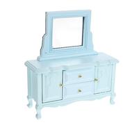 VICASKY Tavolo da toeletta in miniatura per la casa delle bambole Blue Dresser mobile decorazione creativa per scene in miniatura per le scuole delle bambole crea paesaggi residenziali vivaci