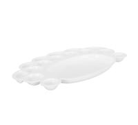 VICASKY Tavolozza a Forma di Piede in Plastica per Dipingere Bianca per Miscelare Acquerelli e Gouache per Progetti Fai da Te di Giovani Artisti