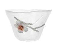 VICASKY Tazza da Tè in Vetro a Forma di Fiore di Prugna Stile Giapponese, Bicchiere per Acqua e Succo, per Casa, Bar e Ristoranti, Set da 1 Pezzo Elegante e Resistente